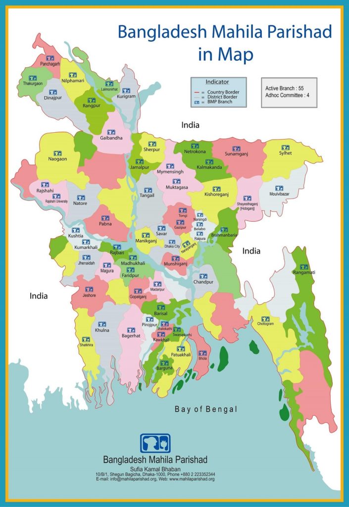 Bangladesh Mahila Parishad Branches in Map