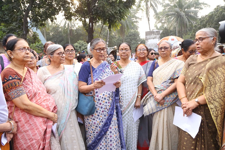 "Marching for Justice: Bangladesh Mahila Parishad's Call to Action Against Violence"